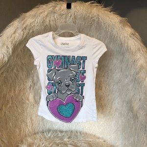 Girls short sleeve Justice Gymnastics top